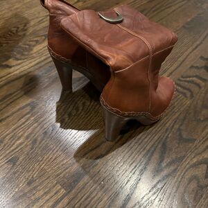 Elegant Brown Leather Ankle Boots